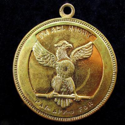 N433: US 1896 McKinley Political Campaign Mechanical Medallion