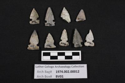 1974.002.00012; Stone Projectile Point- Reed