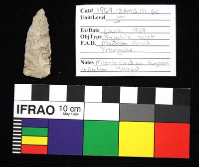 1969.003.00314; Stone Projectile Point- Madison