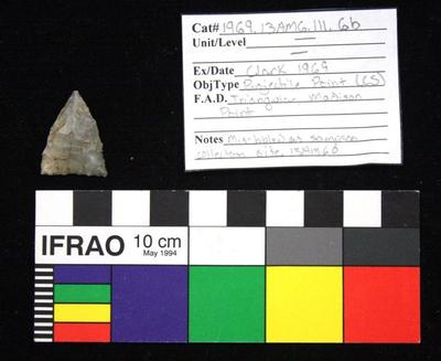 1969.003.00313; Stone Projectile Point- Madison