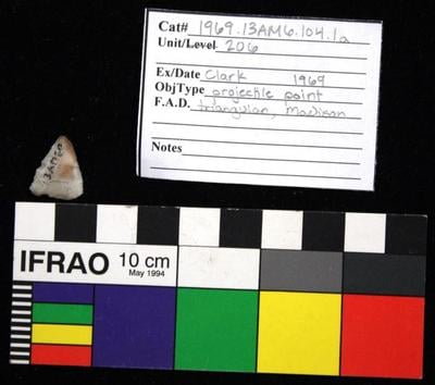 1969.003.00284; Stone Projectile Point- Madison