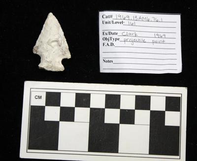 1969.003.00220; Stone Projectile Point- Manker