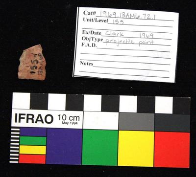 1969.003.00207; Stone Projectile Point- Madison