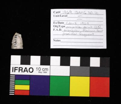 1969.003.00006; Stone Projectile Point- Madison