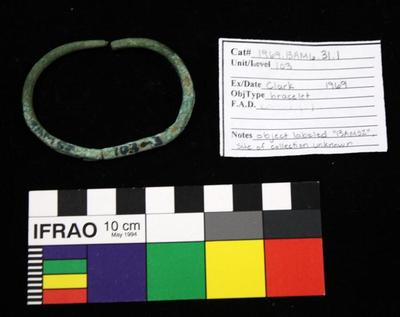 1969.003.00011; Metal- Copper Bracelet