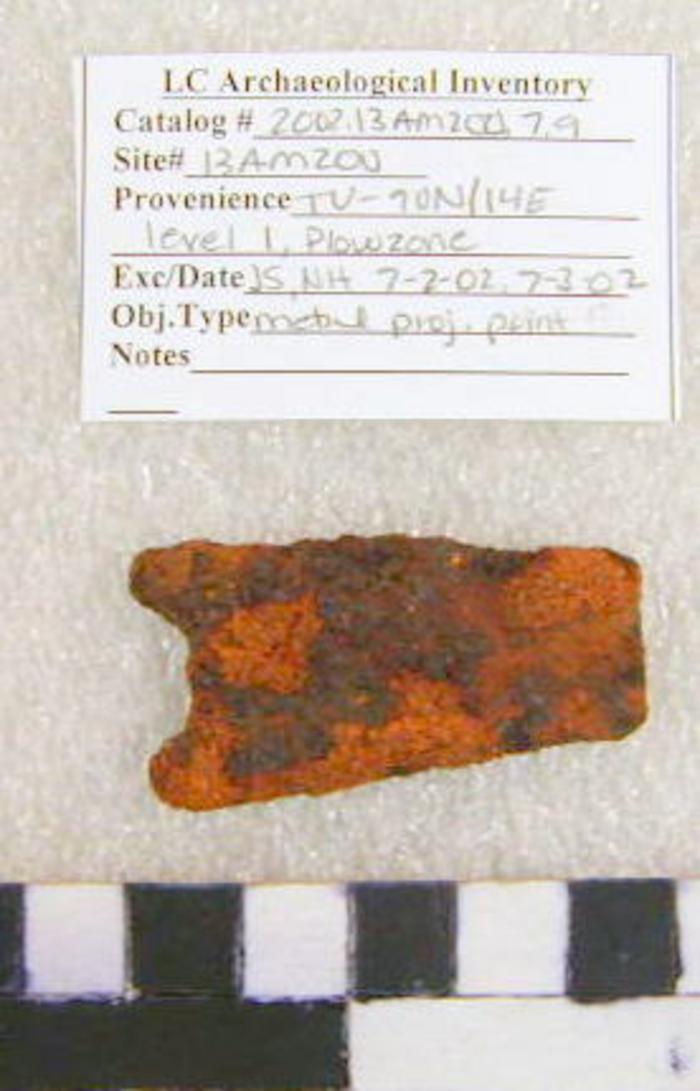 2002.001.00045; Stone Projectile Point- Fragment