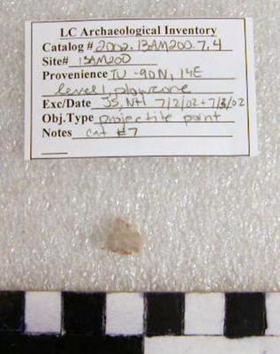 2002.001.00040; Stone Projectile Point- Fragment