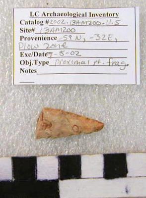 2002.001.00073; Stone Projectile Point