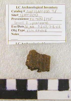 2002.001.00044; Ceramic- Rim Sherd