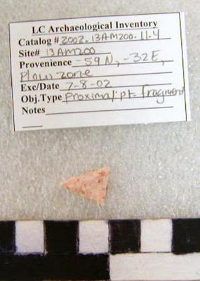 2002.001.00072; Stone Projectile Point- Fragment