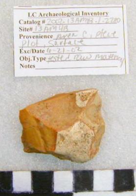 2002.001.01161; Chipped Stone- Tested Raw Material
