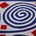 E1444: Hmong Pandau, Blue and White Reverse Applique, Snail Motif