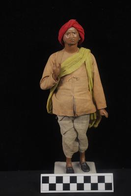 E1268: Indian Clay Durwan Figurine  