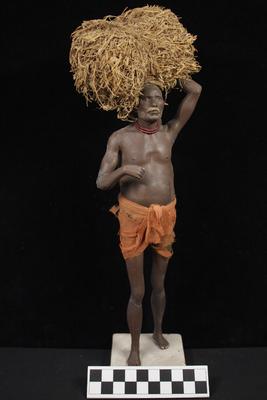 E1250: India- Clay Figurine,  Farm Laborer