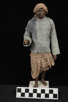 E1314: India- Clay Figurine, The Sweeper or "Mehter"