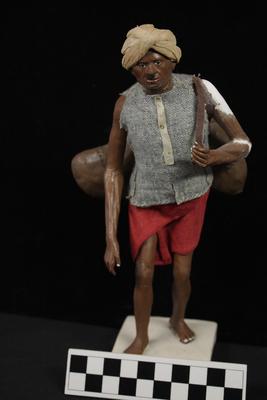 E1303: India- Clay Figurine, Bhisti or Water Carrier