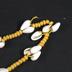 E1357: Egyptian Yellow Beaded Necklace with Rice Shells