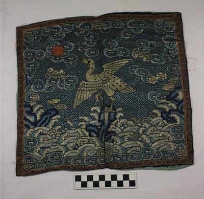 E1529.B: 19th Century Chinese Civilian Rank Badge, Embroidered Silk