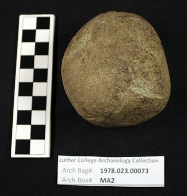 1978.023.00073; ground stone- hammer stone