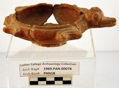 1969.PAN.00078: Reconstructed effigy bowl with ring base; Conte