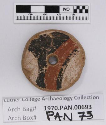 1970.PAN.00693: Polychrome spindle whorl